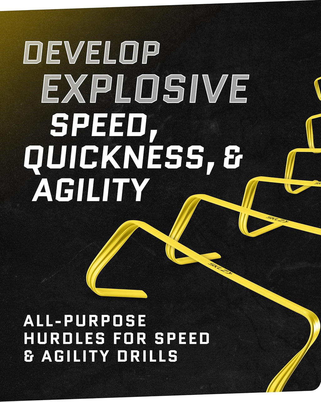 6X Ultra Durable Agility Hurdles - for Athletes of All Skill Levels,6pk of 6-in Tall Hurdles,Bright Yellow Color,Made