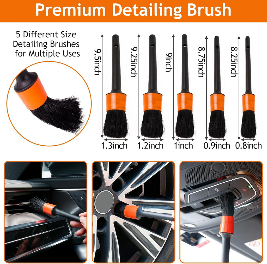 Windshield Cleaner Tool, Car Detailing Kit Interior, Car Cleaning Kit Interior and Exterior Detail Brush, Auto