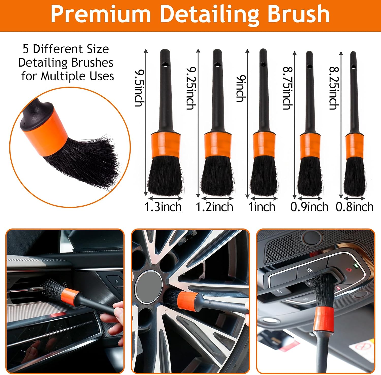 Windshield Cleaner Tool, Car Detailing Kit Interior, Car Cleaning Kit Interior and Exterior Detail Brush, Auto