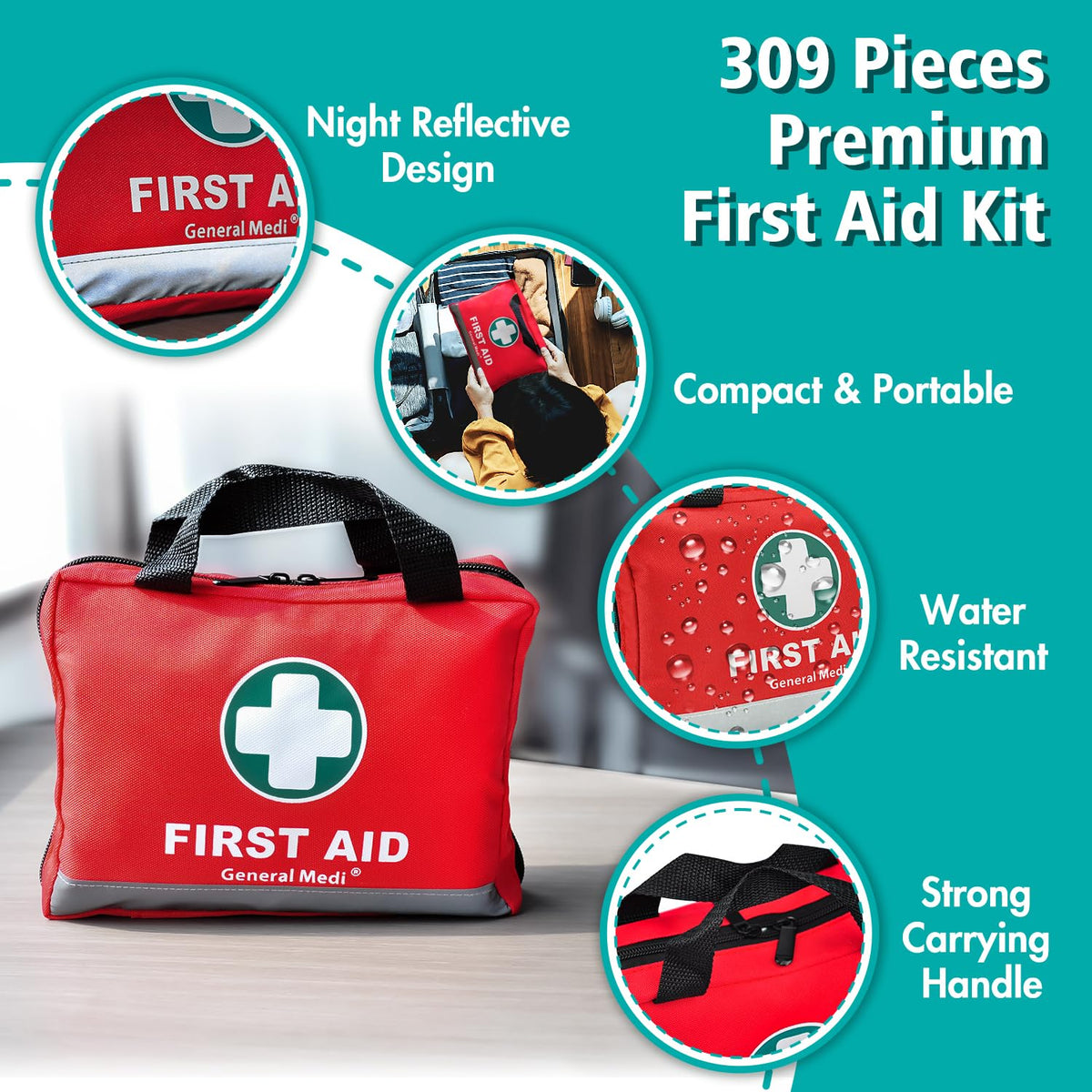 309 Piece First Aid Kit - Emergency Kit