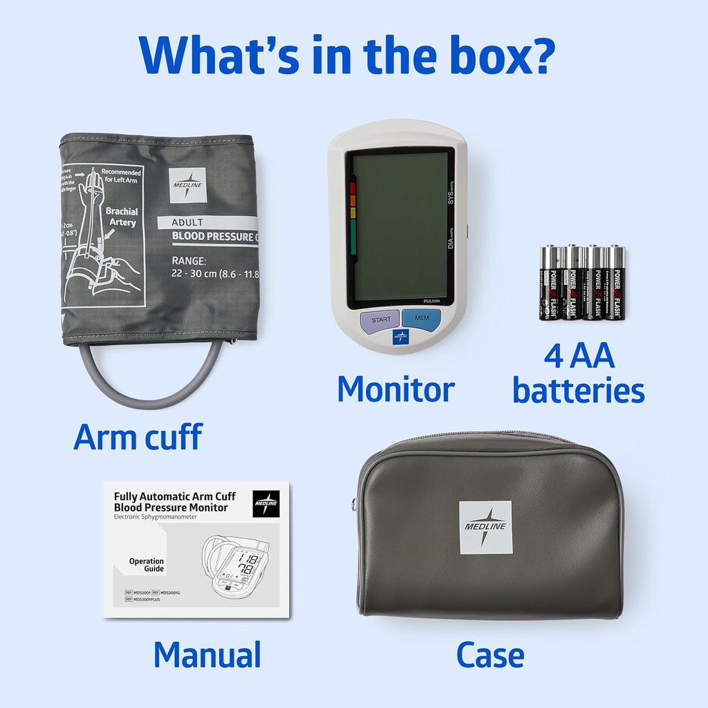 Plus Elite Automatic Digital Blood Pressure Monitor with Adult and Large Adult Cuffs, Digital LCD Display, Stores Up