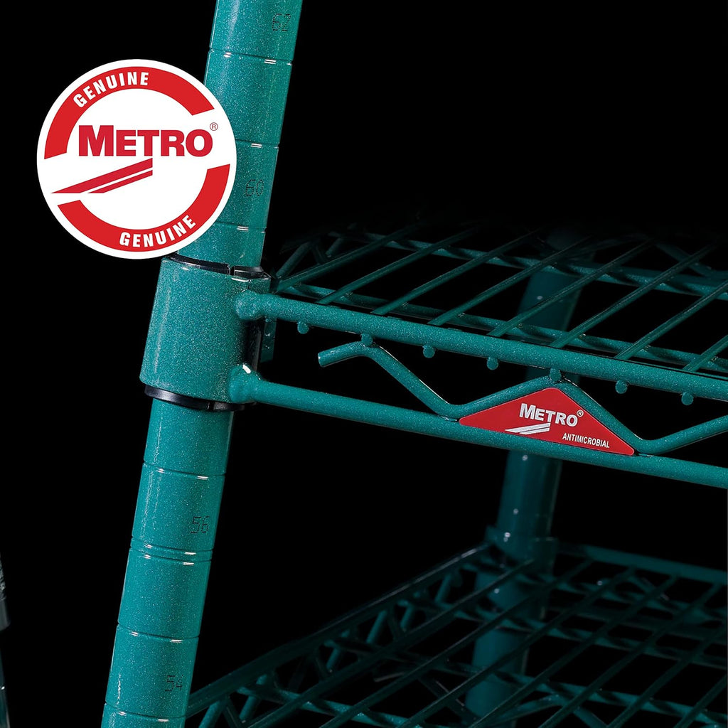 Super Erecta 60" W x 24" D x 74" H Metroseal Green Epoxy Wire Shelving Unit, 4 Tier, 2000 lbs. Capacity, NSF Listed
