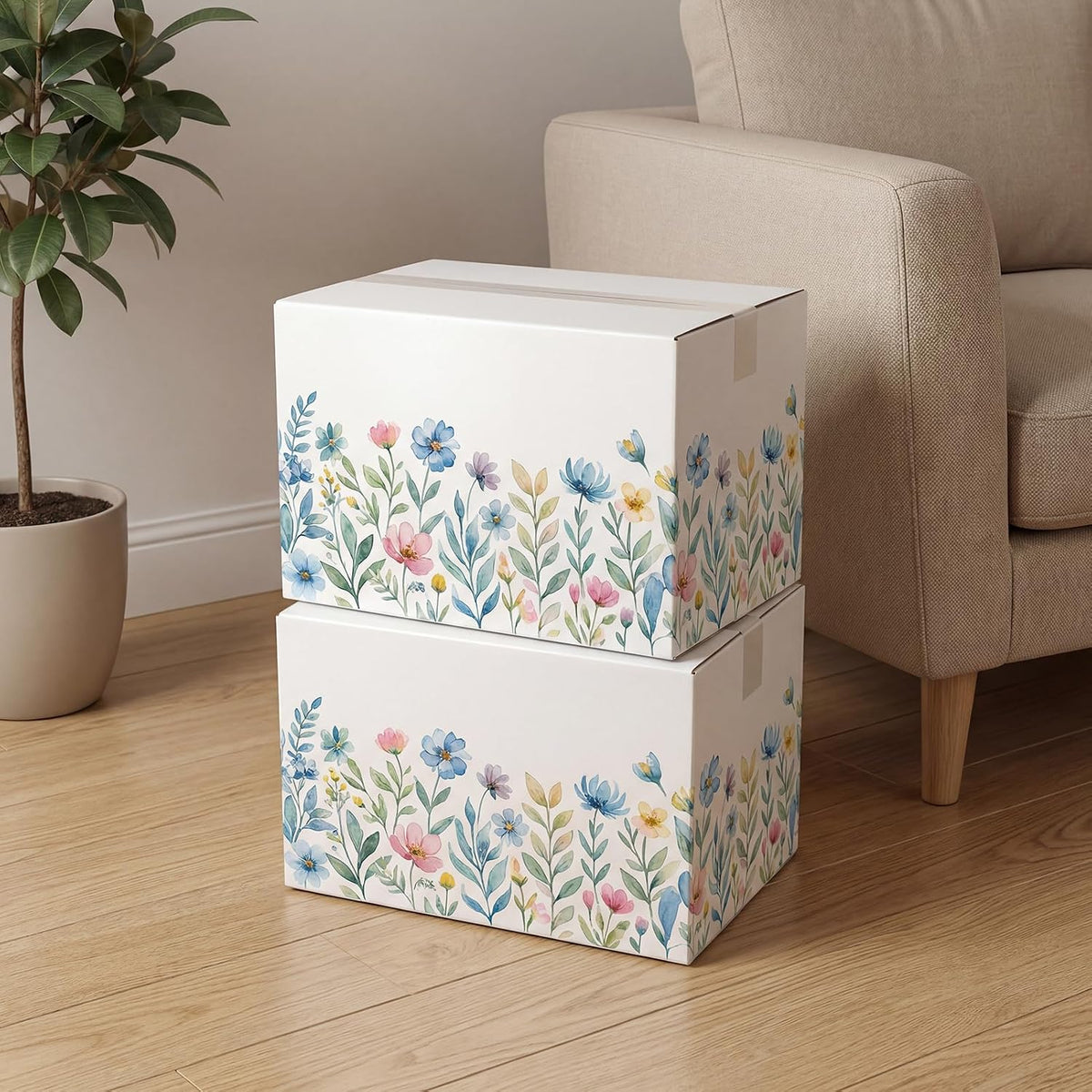 15 Packs 12x9x8 Large Thin White Shipping Boxes