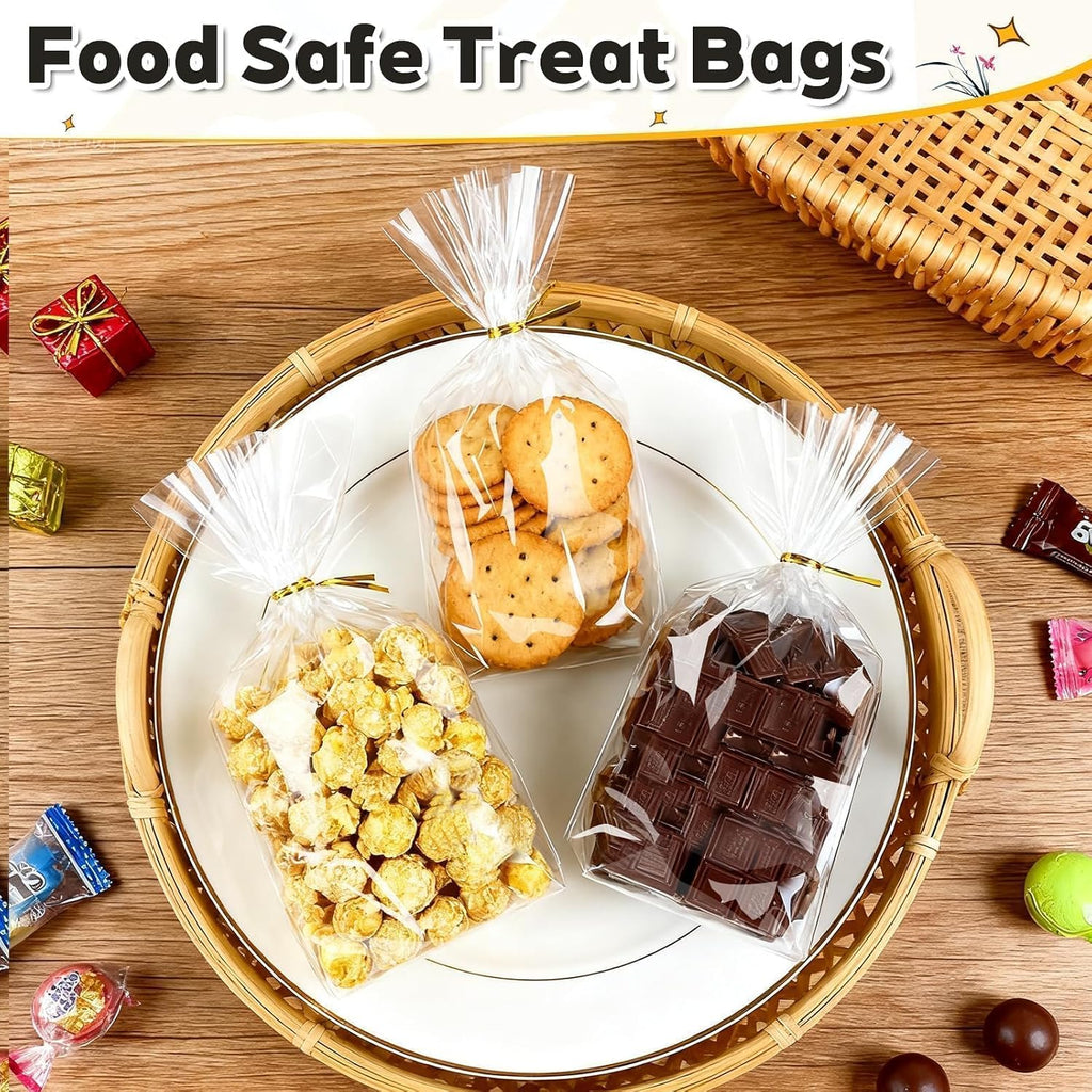 Cellophane Treat Bags 6x9 Inch, 50 Pack, Clear Goodie Bags