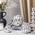 Wenqik Silver 3 Pcs Knot Decor Chain Link Living Room Decor, 3 Sizes