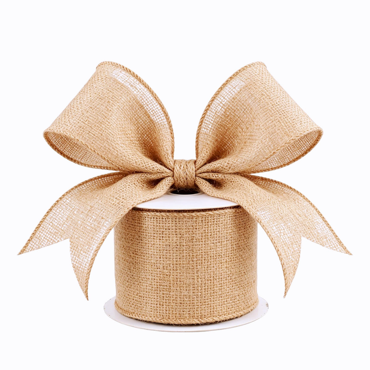 Natural Linen Wired Edge Ribbon,2.5 in x10Yd,for Gift Wrapping