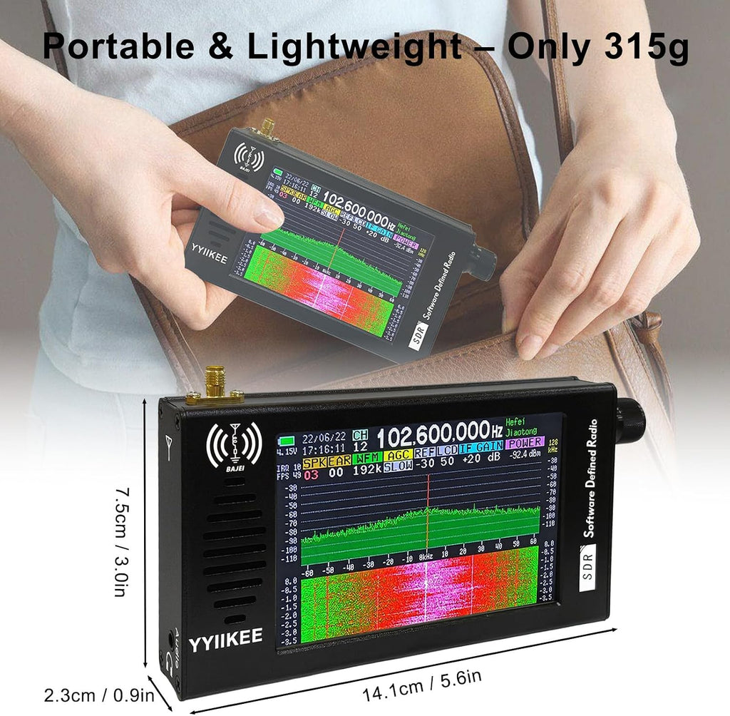 Portable SDR DSP Radio Receiver – 4.3” Touchscreen, 100KHz-149MHz, Full Band Shortwave, FM MW SSB CW HAM, 192kHz