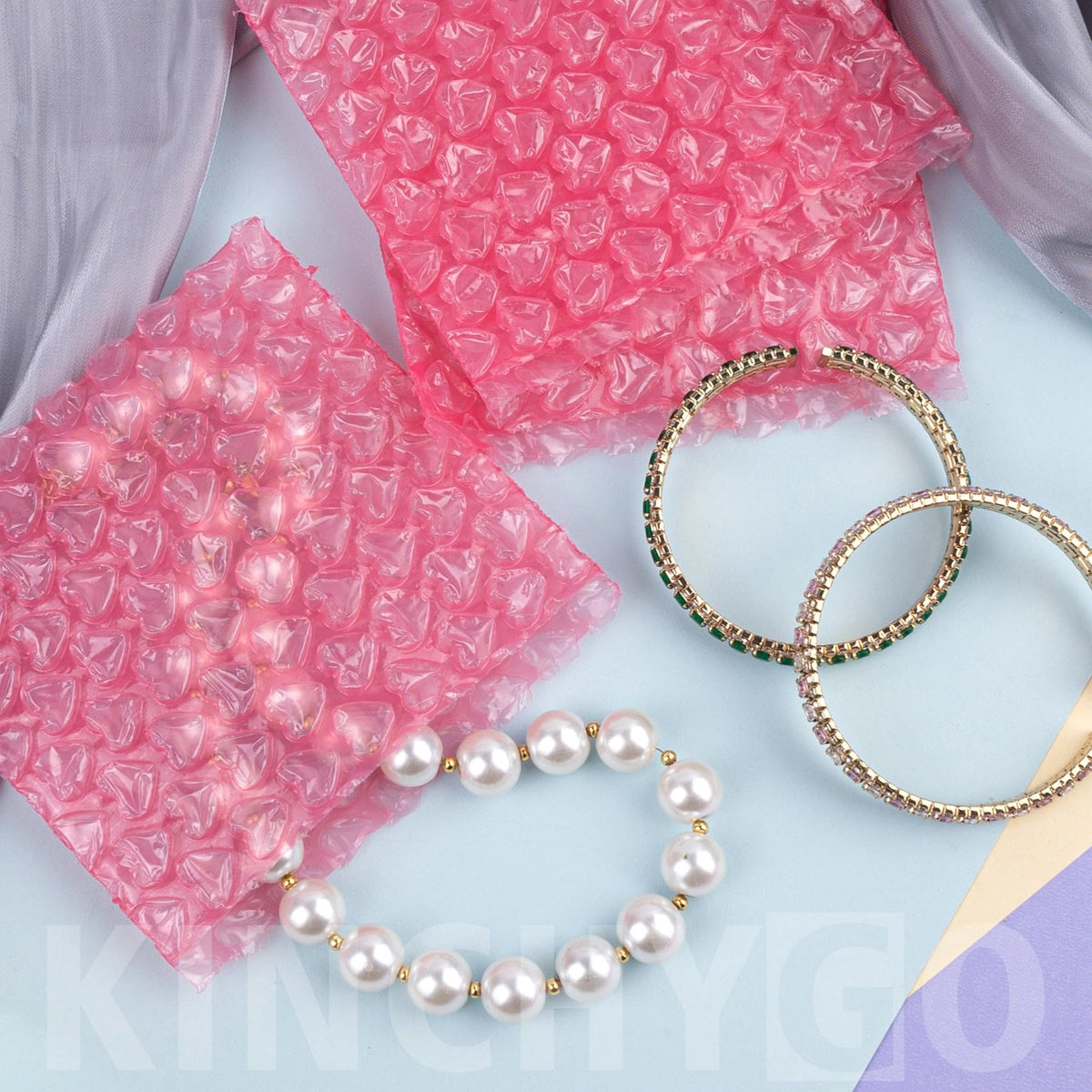 100 Pack Heart Shaped Bubble Wrap Pouches Cushion Wrap Pouch