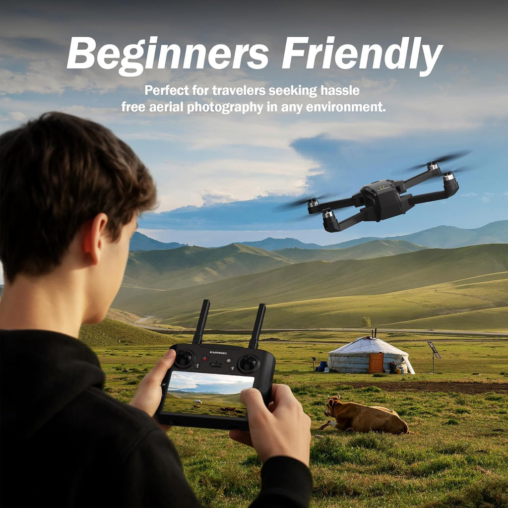 4.5‘’ Screen on Controller GPS Drone with EIS Camera for Adult Kid Beginner | Auto Return and Follow Me Mode Long