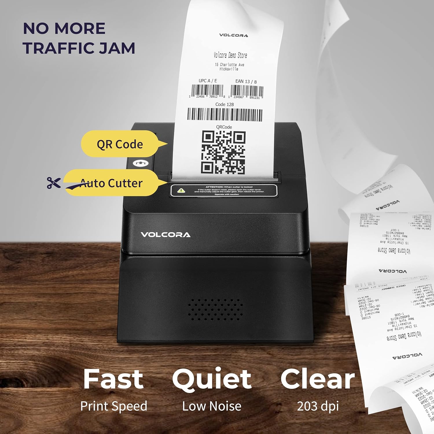 Thermal Receipt Printer, 80mm POS Printer w/Auto Cutter, USB/Bluetooth Interface for Windows/MAC/Linux, ESC/POS