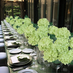 6PCS Green Hydrangea Artificial Flowers, Silk Fake Faux Hydrangea