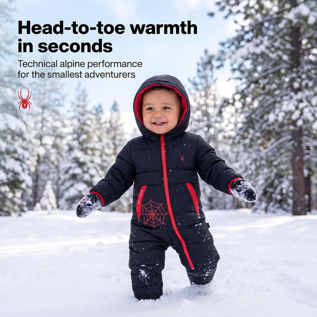 Toddler Snow Suit - Fleece Lined Baby Snowsuit, Fold-Over Cuffs | Soft-touch insulation, polar fleece inner lining