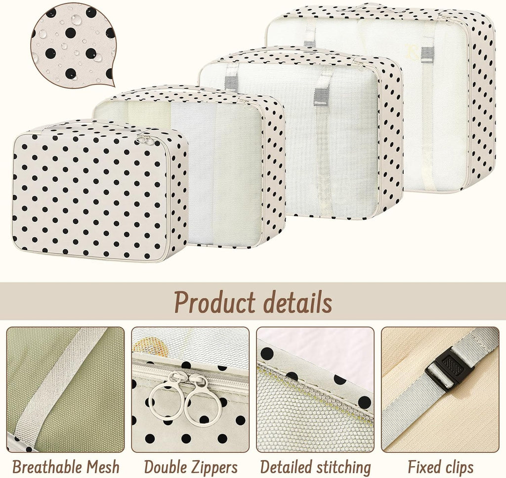 9 Set Packing Cubes for Travel Essentials - Lightweight Carry-On Luggage Organizer Bags with Shoe, Clothes & Laundry