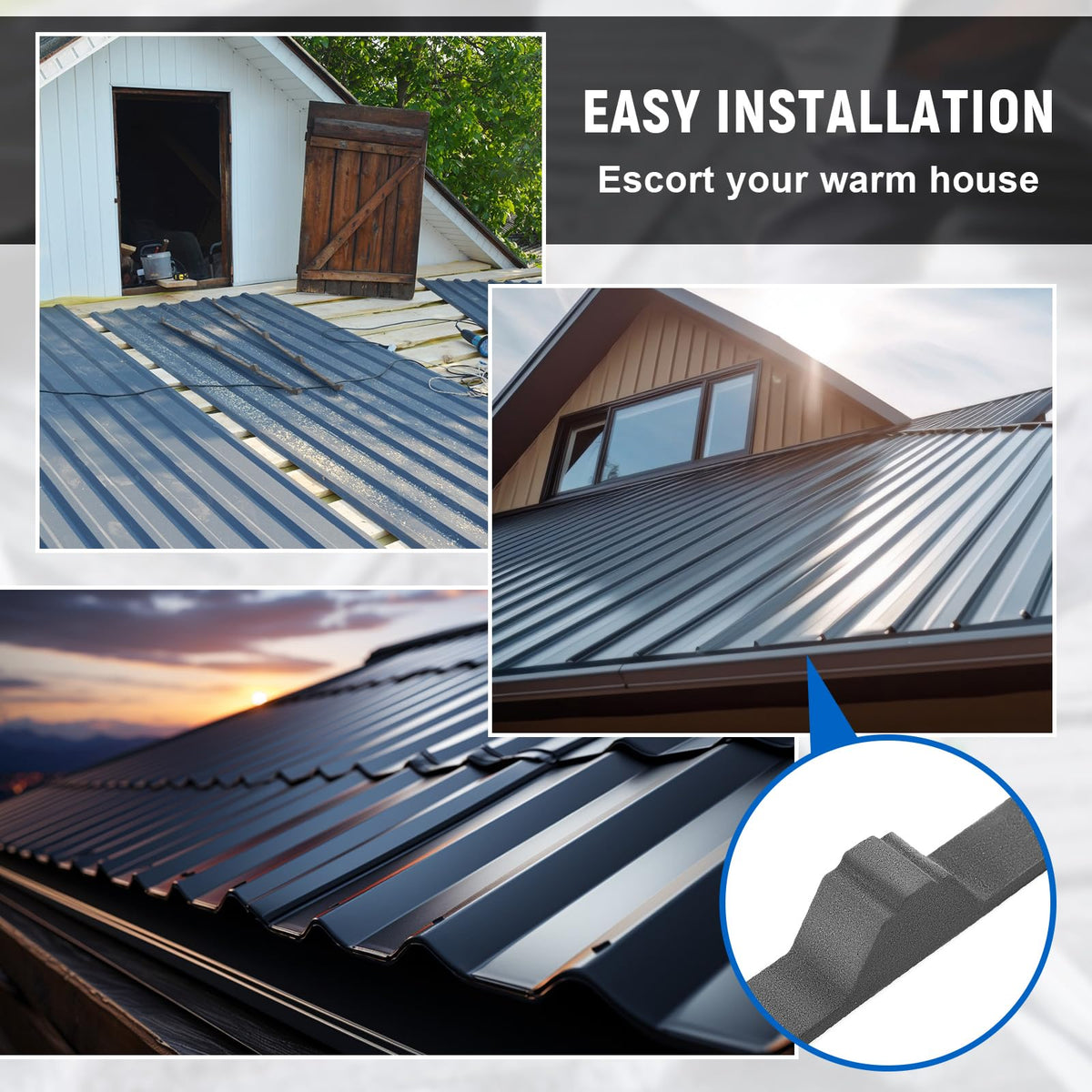 30 Pcs 9" Inside Metal Roof Foam Closure Strips R Panel Roofing