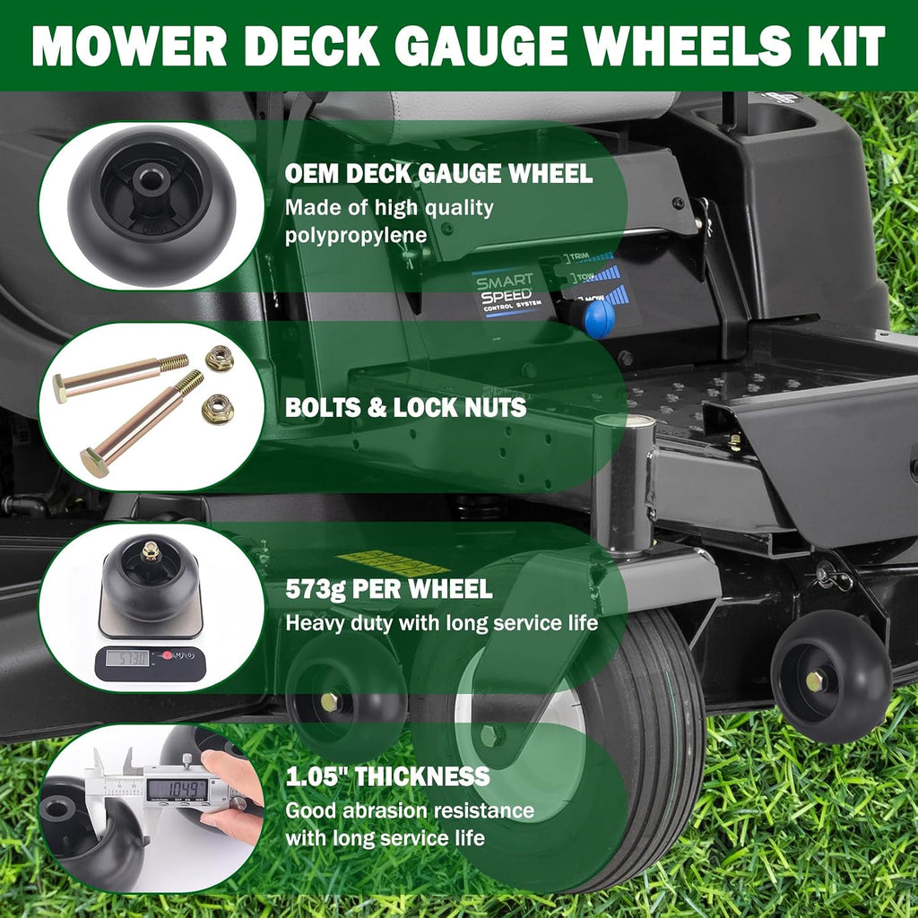 CheeMuii 2 Pack 753-04856A 5" Lawn Mower Deck Wheels Kit with Bolts & Nuts