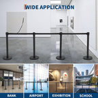Crowd Control Stanchion Set, 2 Pack Black Stanchions