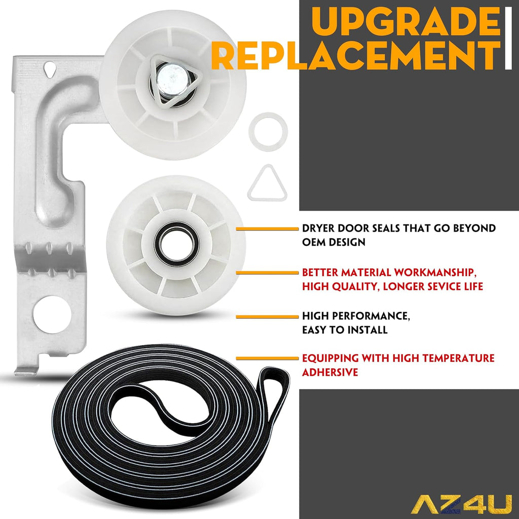 Dryer Drum Belt Idler Pulley and Pulley Kit For Maytag Whirlpool MEDE500VW1