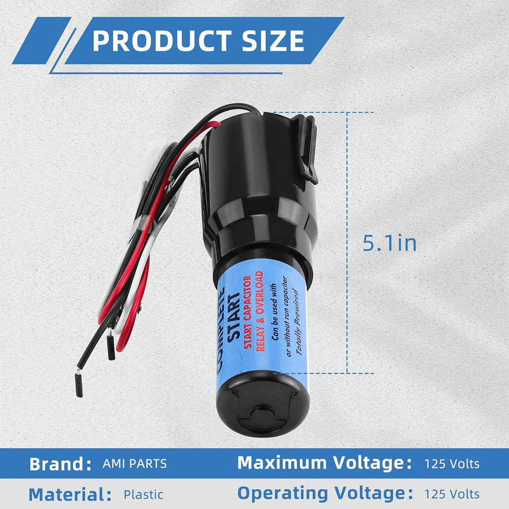 URCO410 3 in 1 Hard Start Kit for Refrigerators & Freezers | 1/4 to 3 in 1 Start Relay - Compressor Hard Start