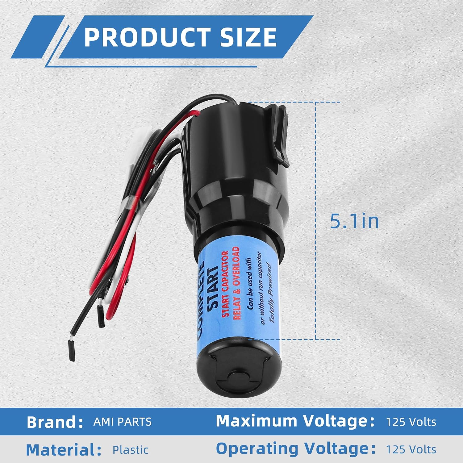 URCO410 3 in 1 Hard Start Kit for Refrigerators & Freezers | 1/4 to 3 in 1 Start Relay - Compressor Hard Start