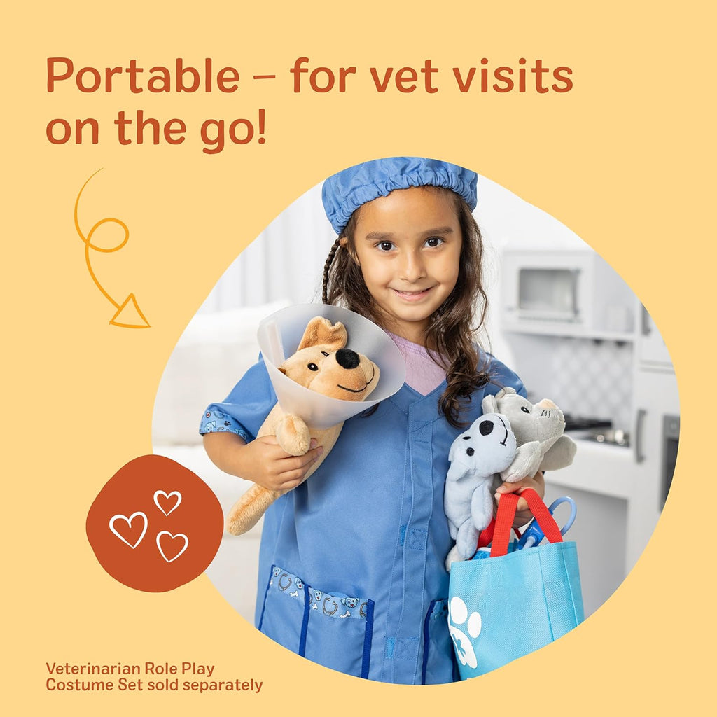 Melissa & Doug Examine and Treat Pet Vet Play Set, 24-Piece Animal Doctor Playset with Dog & Cat Plushies, Pet Doctor