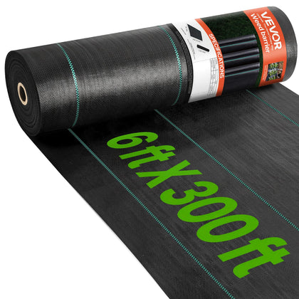 6x300ft Premium Weed Barrier Landscape Fabric Heavy Duty 2.4OZ, Woven Weed Control Fabric, High Permeability Good for