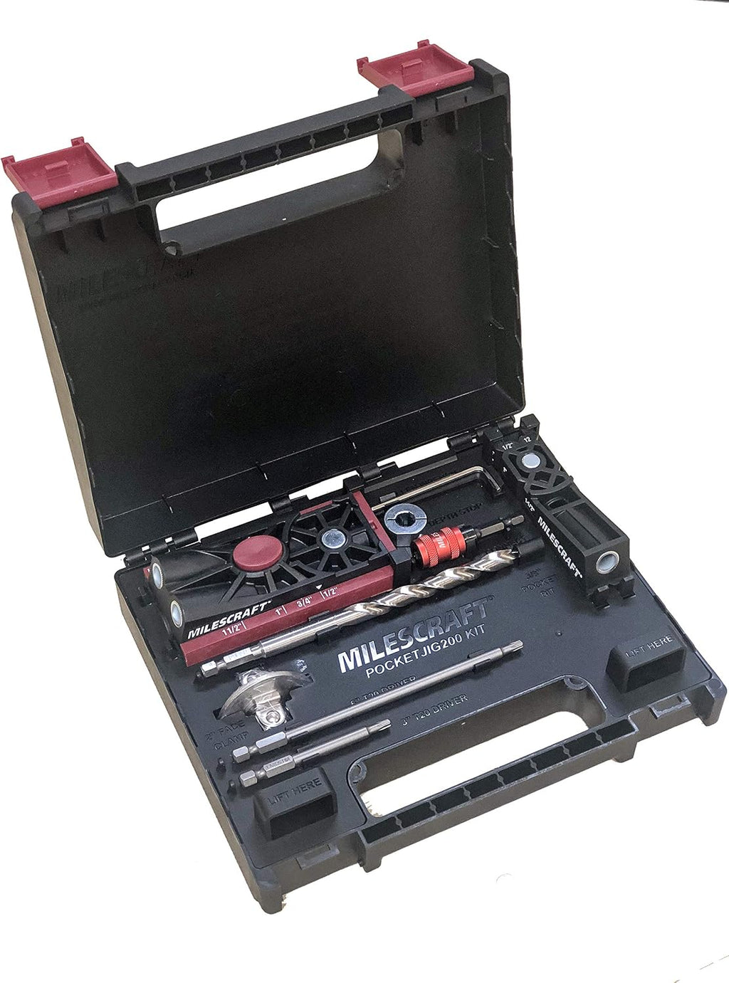 Pocket Jig 200XCJ - Woodworking Tool Bundle with Double Barrel & Single Barrel Pocket Hole Jigs, 2" Face Clamp