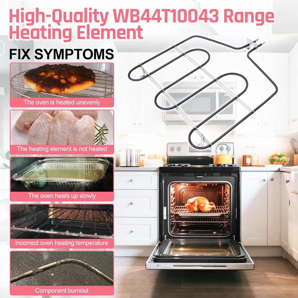 LXun Upgrad WB44T10043 Range Broil Element Compatible with GE Oven Part WB44T10043 Broil Element Heater for GE Broil Element WB44T10043 Replace WB44K10007 for J2C968BEK1BB JS905BK3BB 91141084993