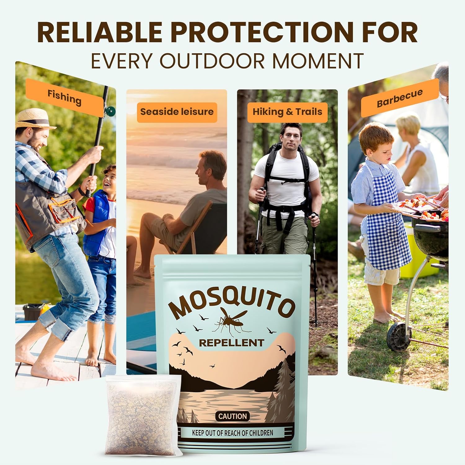 Mosquito Repellent 18 Pouches for Patio & Outdoor, Natural Mosquito Repellent for Yard, Indoor Mosquito Control for