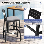 26.8"Outdoor/ Indoor Counter Height Bar Stools Set of 4 with Backrest