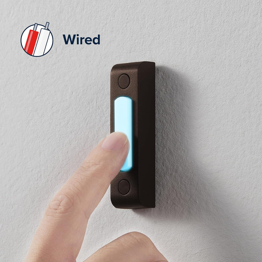 Wired Push Doorbell Button, Oil-Rubbed, Bronze, Metal, Lighted, Surface Mount, Home Improvement, Outdoor