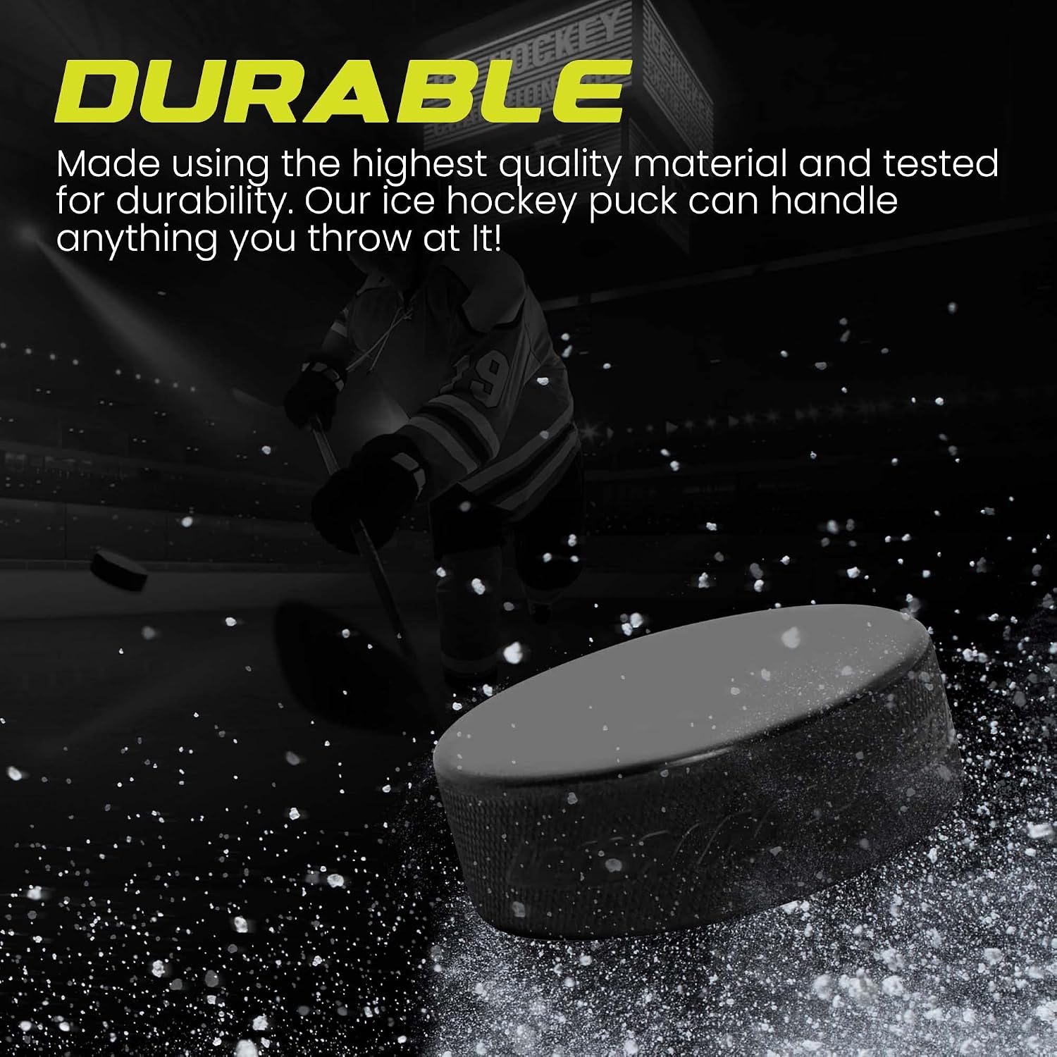 Official Ice Hockey Pucks - Regulation Size Puck with Mesh Carrying Bag - Great for Stick Handling & Training Drills
