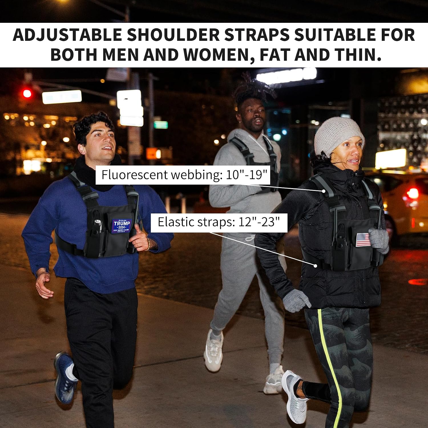 Radio Harness with Reflective Straps, Micro Rig Harness Chest Pack Tactical Vest Radio Holster Bag