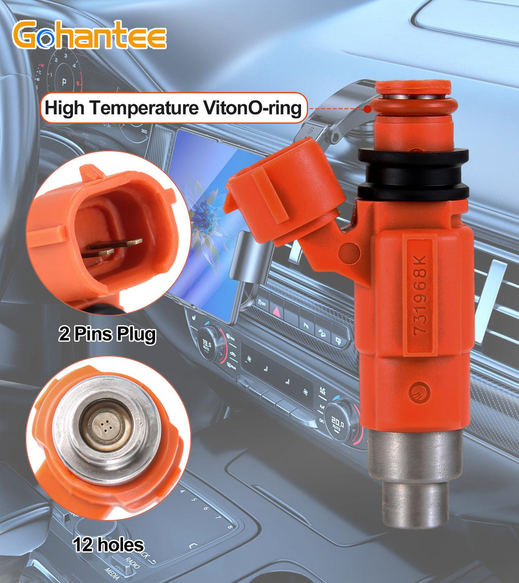 4pcs Fuel Injector 68V-8A360-00-00 Replacement for Yamaha Chevrolet Chrysle