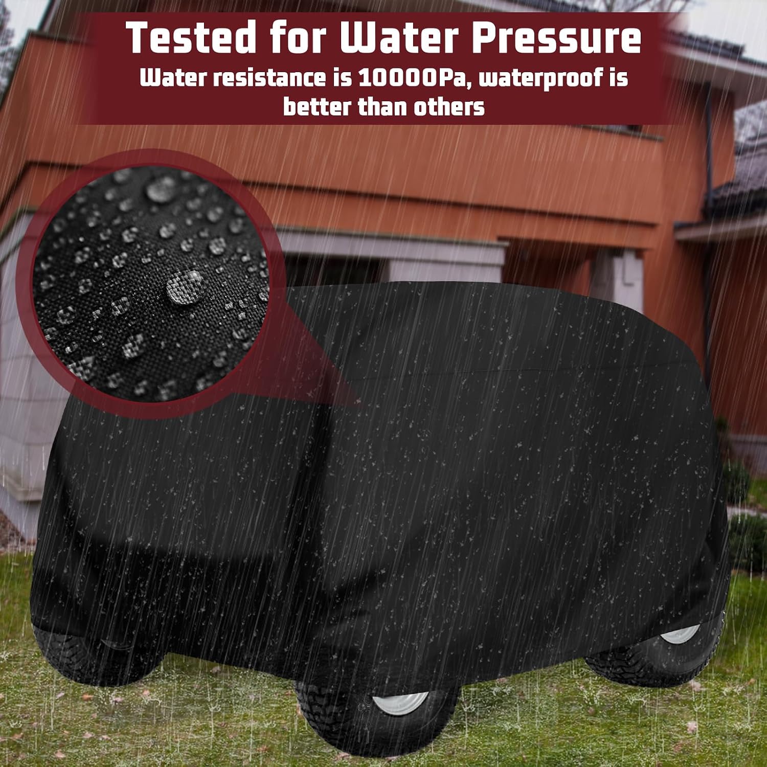 Outdoors Riding Lawn Mower Cover, 54'' Lawn Tractor Cover Heavy Duty | Waterproof,Tractor Decks up,Elastic Hem, PU