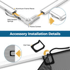 DIY Aluminum Window Screen Frame Kit, 1 Set, 46 in, White