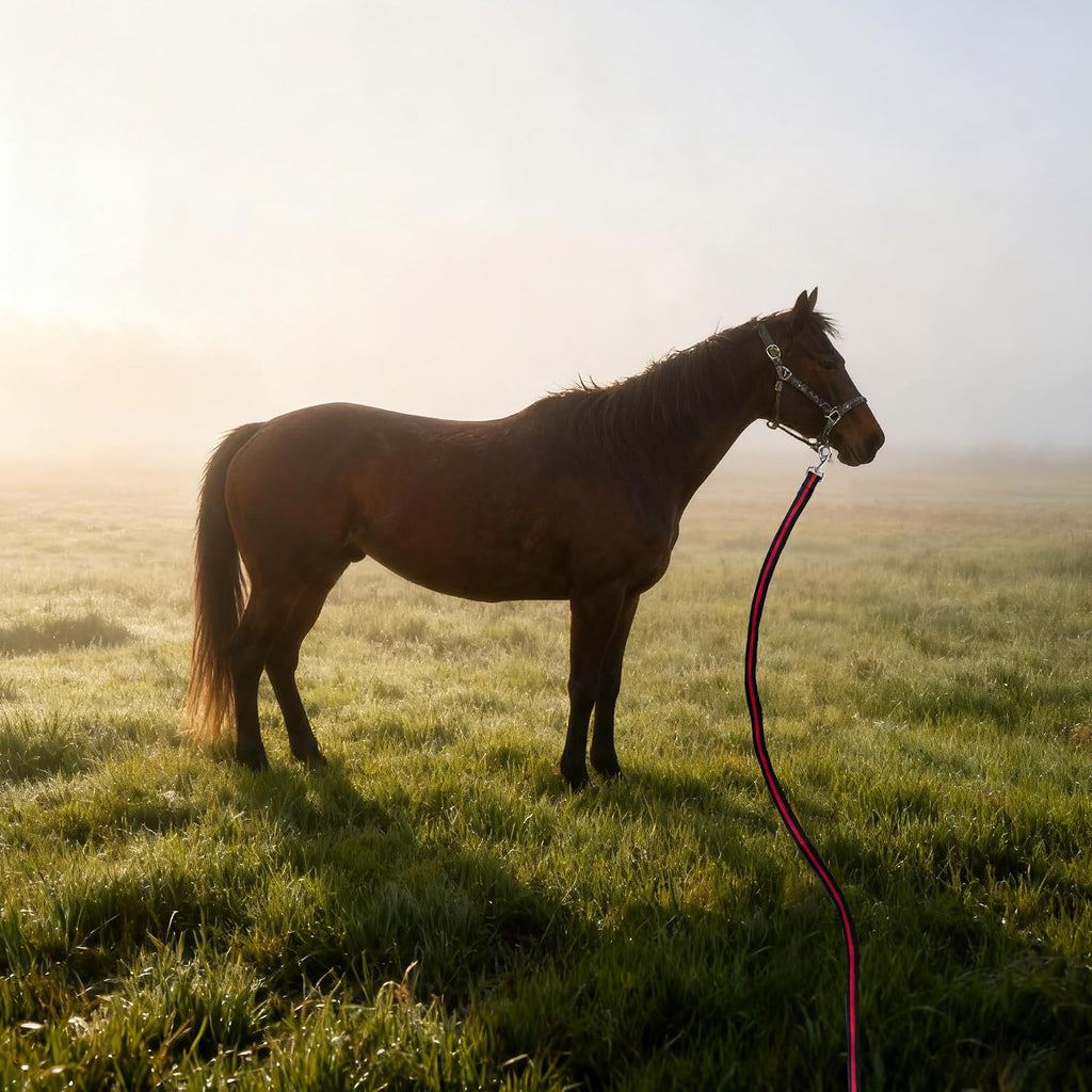26FT Durable Horse Lunge Line with Swivel Bolt Snap - Soft Feel Equine Training Line for Lunging, Show, Competition