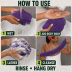 African Net Sponge, Exfoliating Body Scrubber for Back, 2 Pack