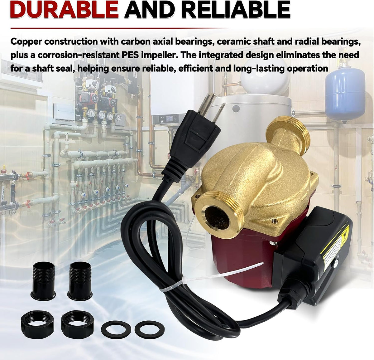 59896776 Hot Water Circulation Pump Compatible with Grundfos UP15-29SU/LC