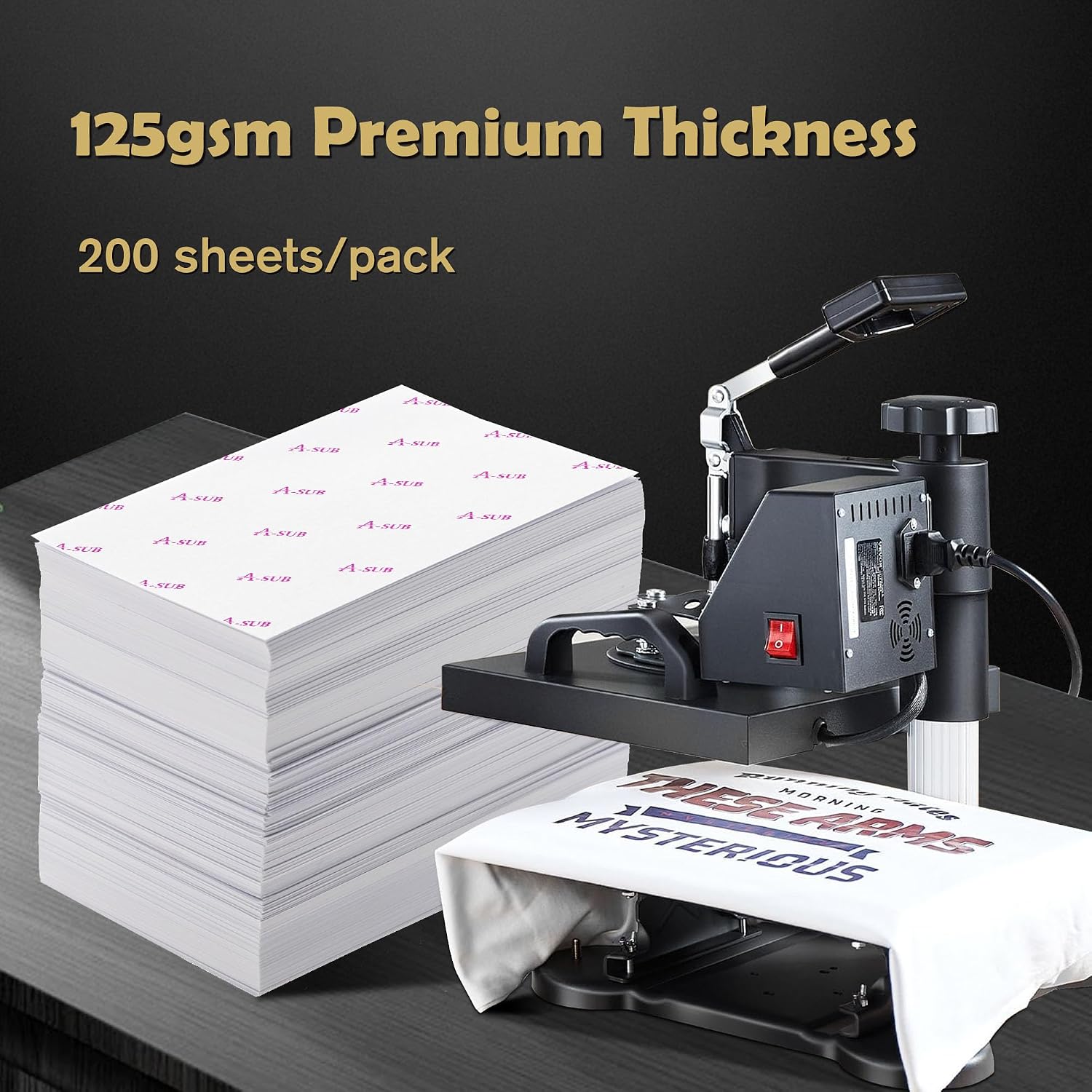 Sublimation Paper 8.5x11 Inch, 125gsm 200 Sheets | Work with Inkjet Printer & Sublimation Ink