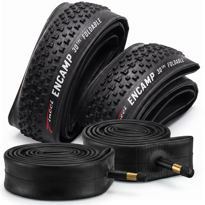 Set 26 x 2.25 Mountain Bike Tire & Tubes Schrader - Foldable 57-559, 30 TPI