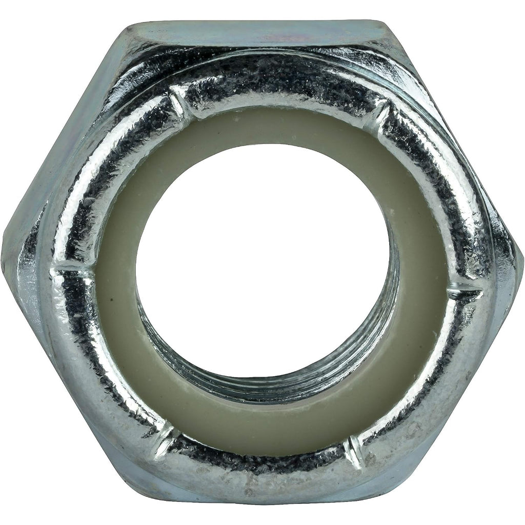 Fastenere Nylon Insert Hex Lock Nuts #6-32 Grade 2 Zinc, Clear Finish, Vibration-Resistant, Durable Hardware Nuts for Secure Fastening, Locking Nut, (100-Pack)