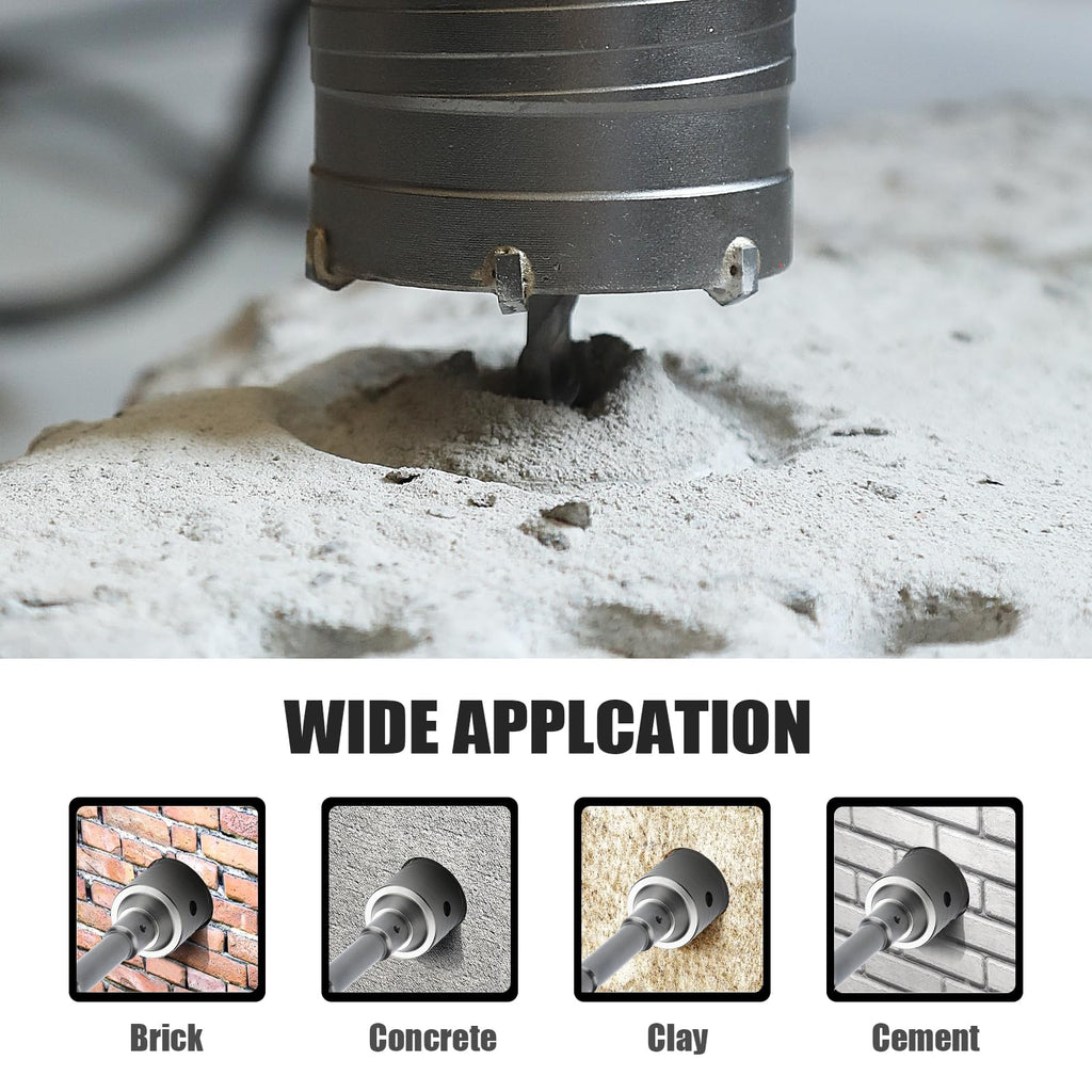 GRIXLEN 5-1/8 inch / 130mm Concrete Hole Saw with SDS Plus Shank Rod