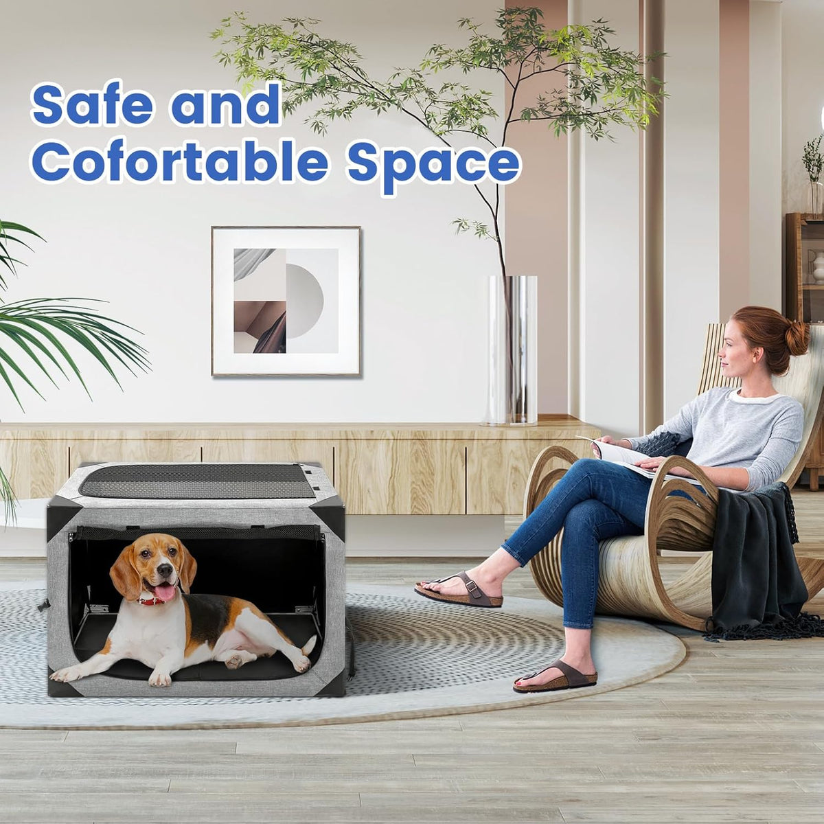 Dog Crate,30x21x21 Inch Large Dog Crate for Large or Medium Dogs, Portable and Foldable Design of Dog Cage, Perfect