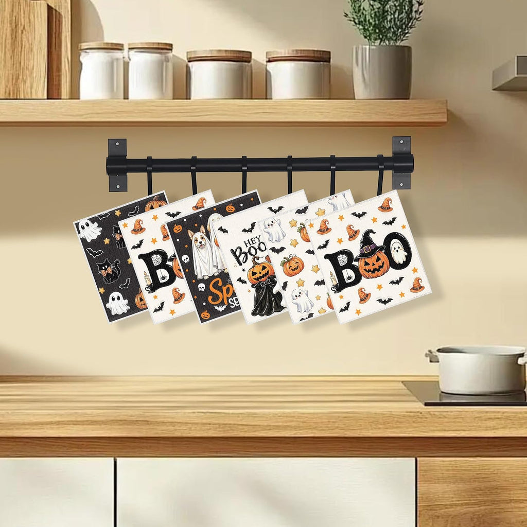 Halloween Swedish Dishcloths for Kitchen 6 Pack