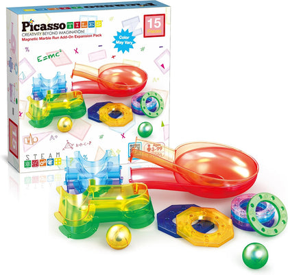 Magnetic Marble Run Add-On Expansion Pack for Magnet Tile Building Blocks Maze Construction Toy Kit Educational STEM