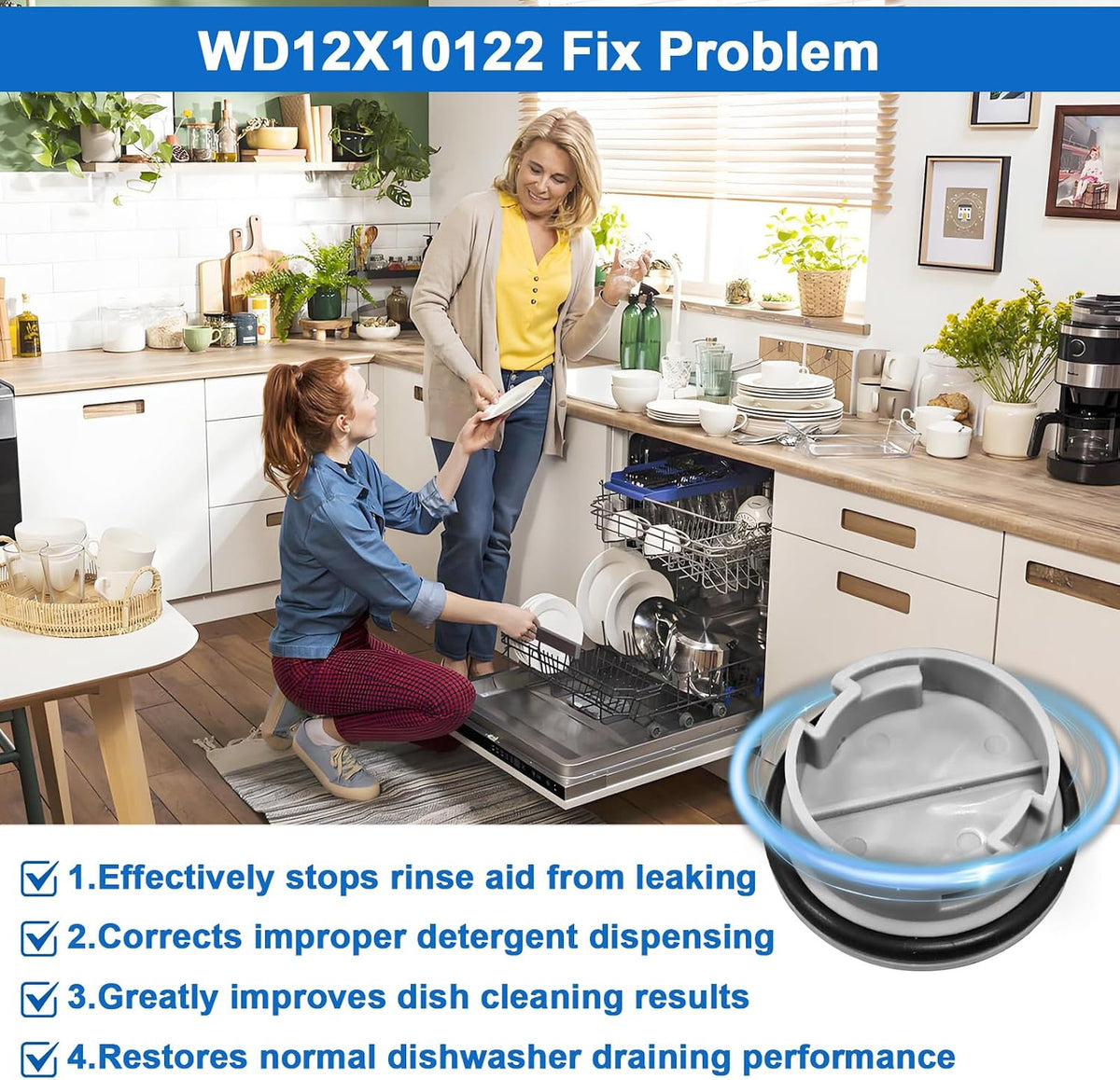 WD12X10122 Dishwasher Rinse Aid Dispenser Cap Compatible with GE Dishwasher