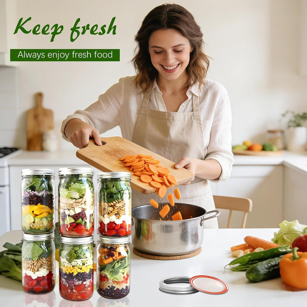 Canning Lids and Rings Regular Mouth,240 Pcs 70MM Mason Jar Lids and Rings Set for Regular Mouth Canning,Split-type