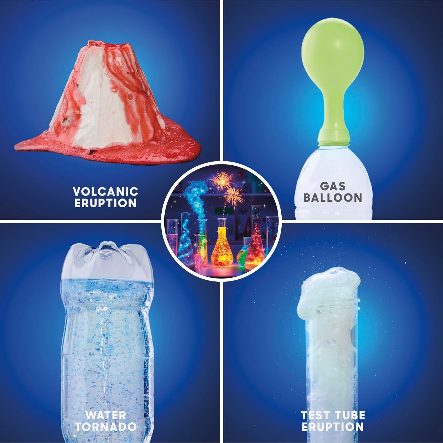 3-in-1 Science Station for Kids| 84 Science Experiment Kit| Erupting Volcano, Glow Slime, Brain Dissection, Magic