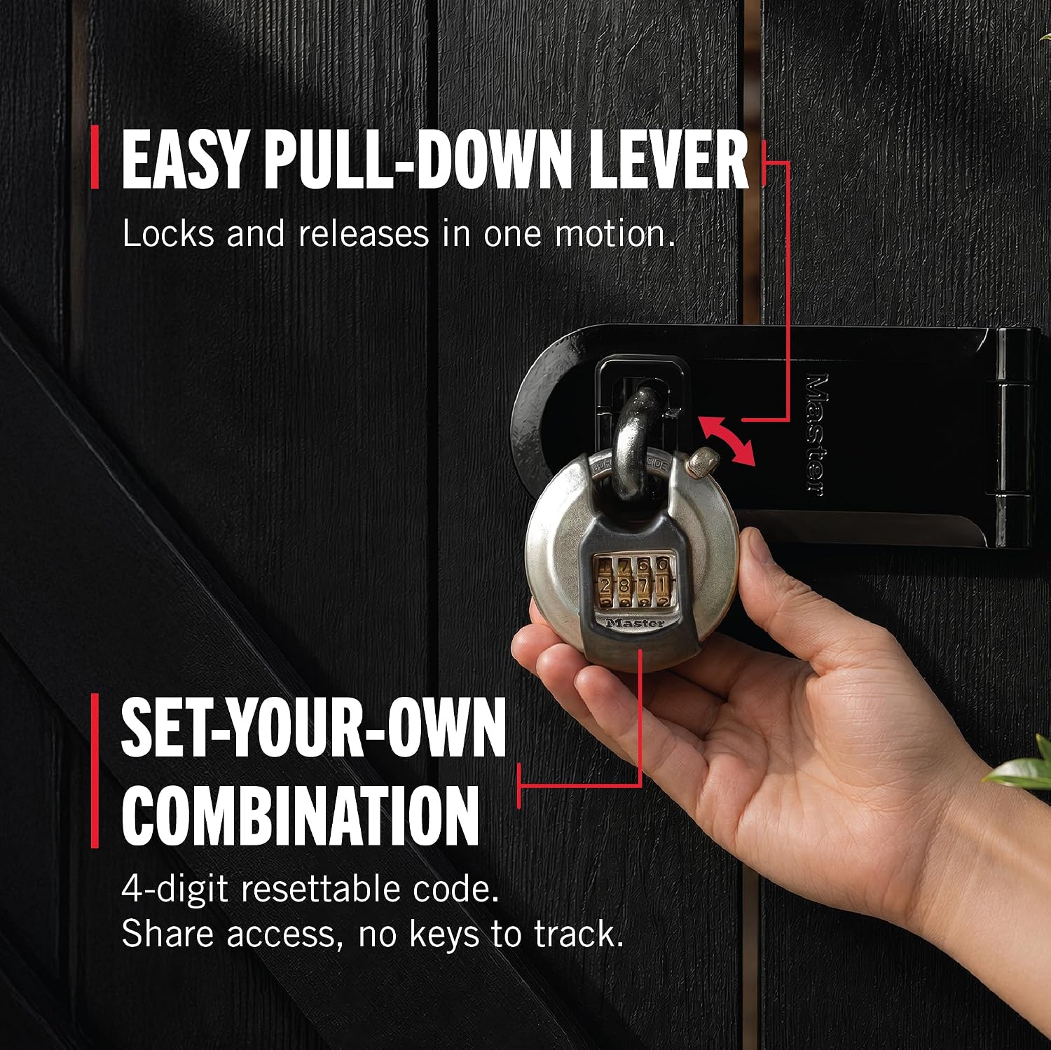 Magnum Combination Discus Padlock, Shrouded Shackle M40NUMEC | Heavy-Duty Stainless Steel Lock, 2-3/4-Inches Wide for