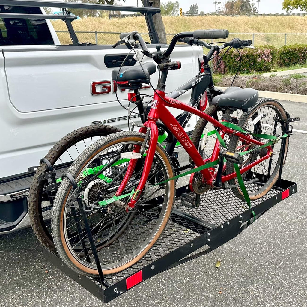 50641 60 inch x 20 inch 500 lb. Capacity 2 in 1 Hitch Mount Cargo Carrier Rack and 2 Bike Rack for 2 inch Receiver